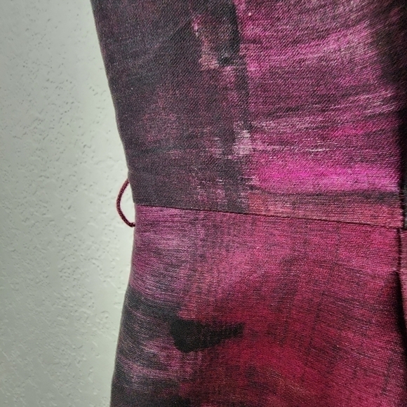 Maxmara Sleeveless Sheath Cocktail Dress Purple & Black Abstract Print Size 6 - Picture 4 of 9